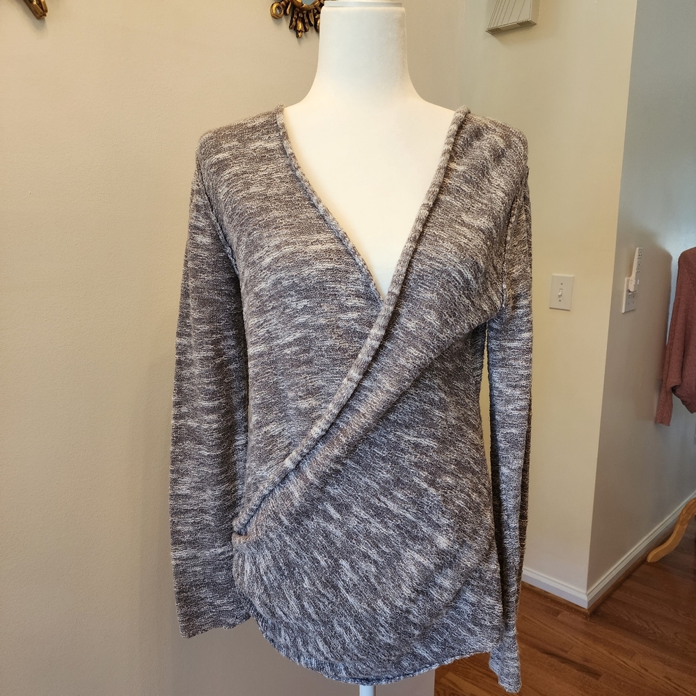 NWOT.Free People Gotham Gray Wrap Sweater